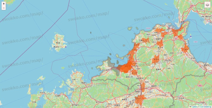福岡県のクイックマートのエリア地図