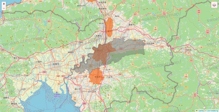福岡県のクイックマートのエリア地図