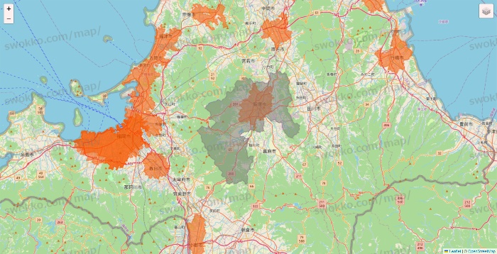 福岡県のクイックマートのエリア地図