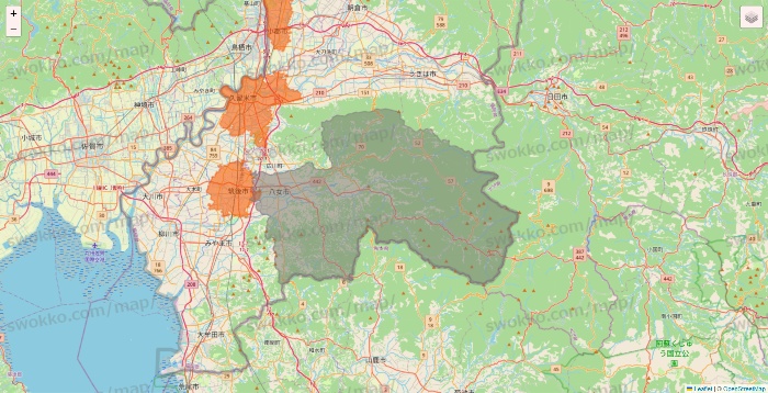 福岡県のクイックマートのエリア地図