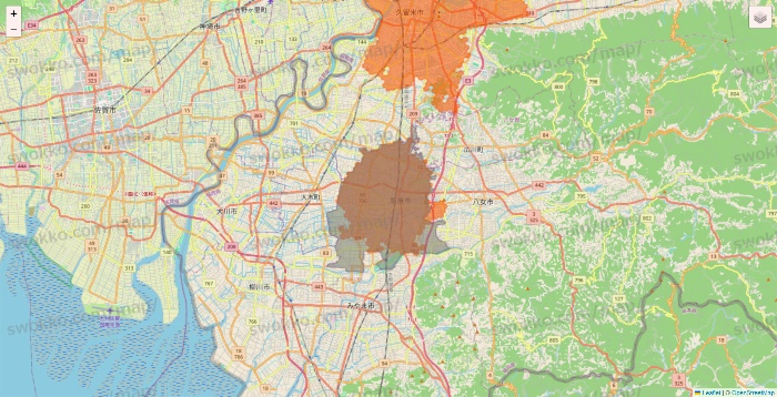 福岡県のクイックマートのエリア地図