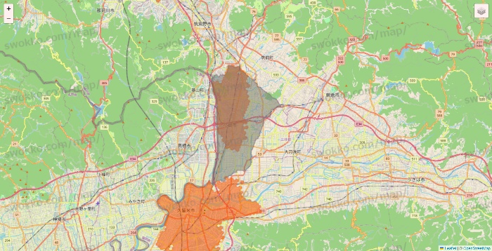 福岡県のクイックマートのエリア地図