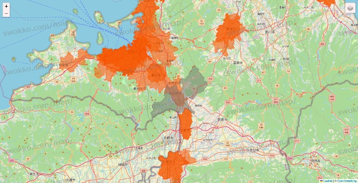 福岡県のクイックマートのエリア地図