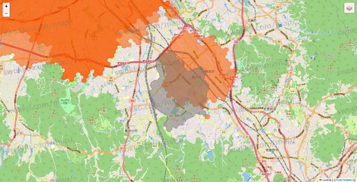福岡県のクイックマートのエリア地図