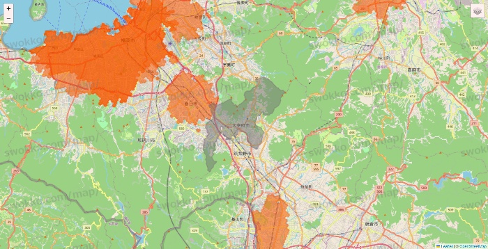 福岡県のクイックマートのエリア地図
