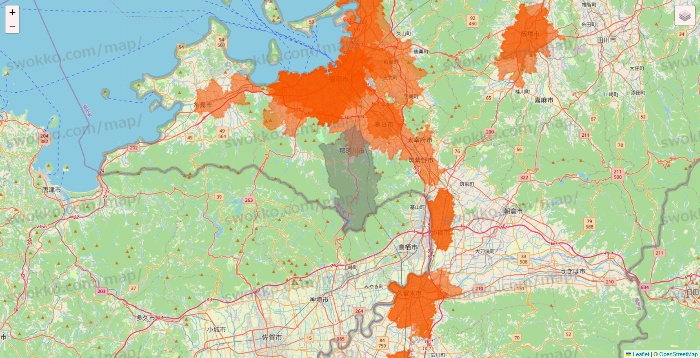 福岡県のクイックマートのエリア地図