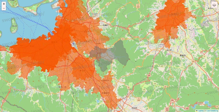 福岡県のクイックマートのエリア地図