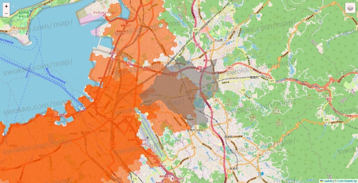 福岡県のクイックマートのエリア地図