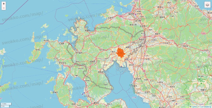 佐賀県のクイックマートのエリア地図