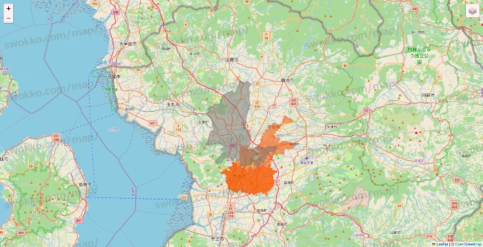 熊本市北区のクイックマートのエリア地図