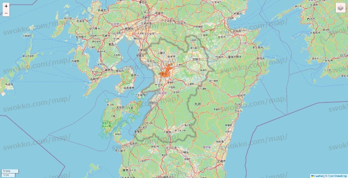 熊本県のクイックマートのエリア地図
