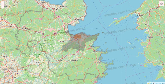大分県のクイックマートのエリア地図