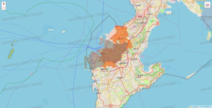 沖縄県のクイックマートのエリア地図