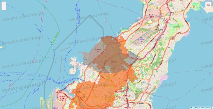 沖縄県のクイックマートのエリア地図