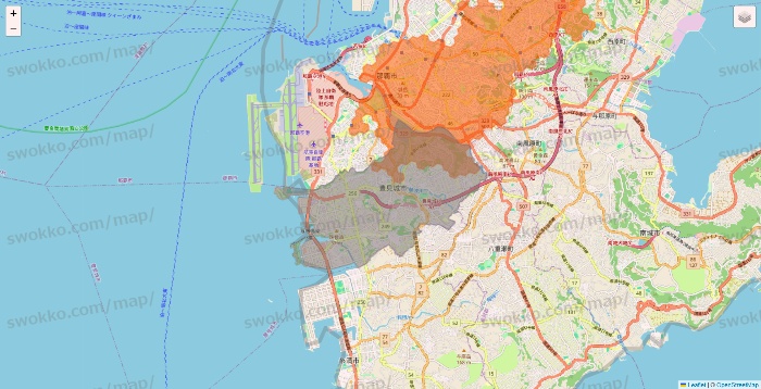 沖縄県のクイックマートのエリア地図