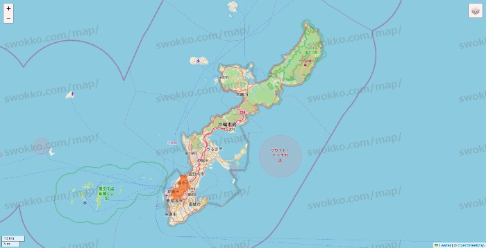 沖縄県のクイックマートのエリア地図