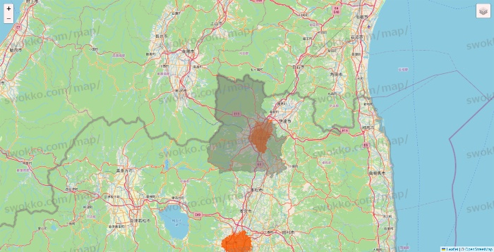 福島県のクイックマートのエリア地図