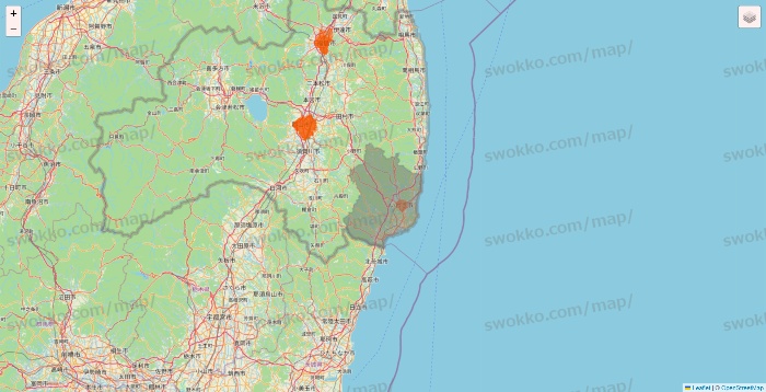 福島県のクイックマートのエリア地図