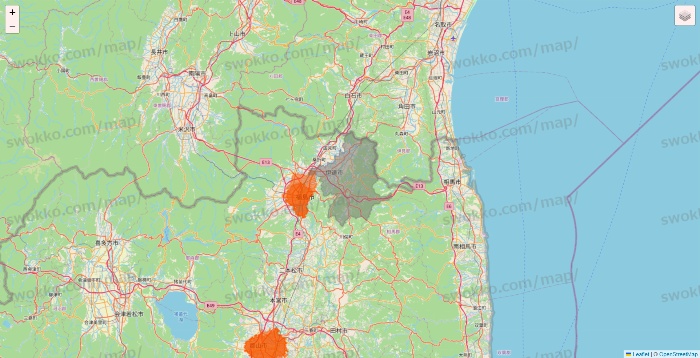 福島県のクイックマートのエリア地図