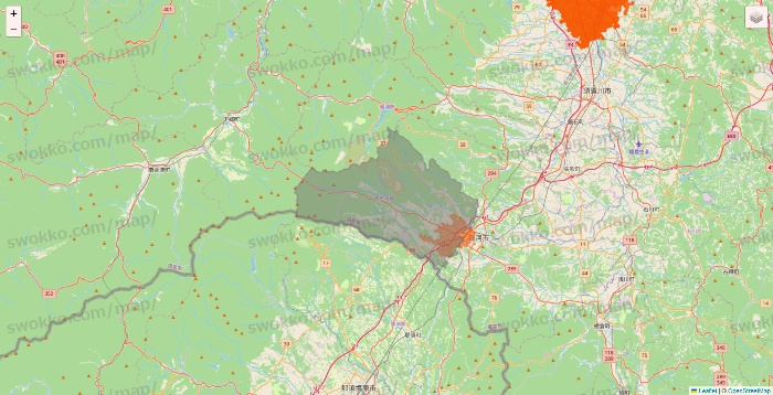 福島県のクイックマートのエリア地図