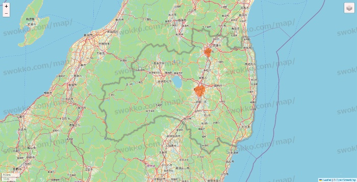 福島県のクイックマートのエリア地図