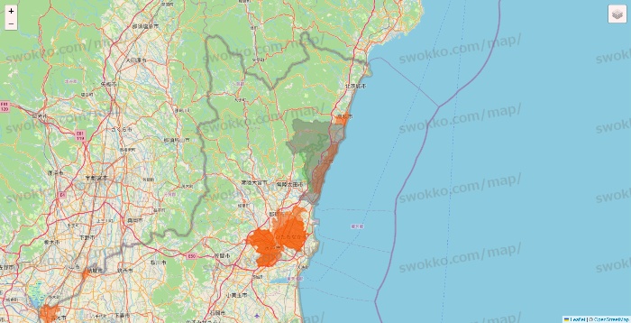 茨城県のクイックマートのエリア地図