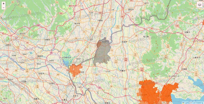 茨城県のクイックマートのエリア地図