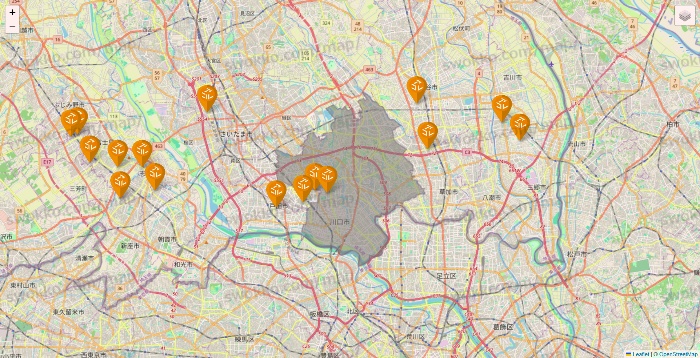 埼玉県のアコレの店舗地図