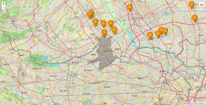 埼玉県のアコレの店舗地図