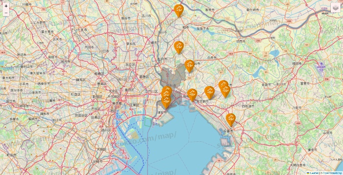 千葉県のアコレの店舗地図