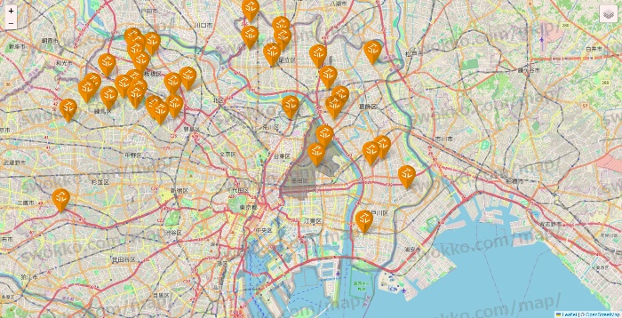 東京都のアコレの店舗地図