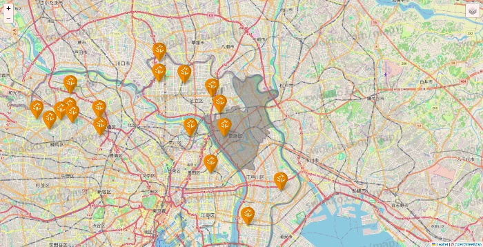 東京都のアコレの店舗地図