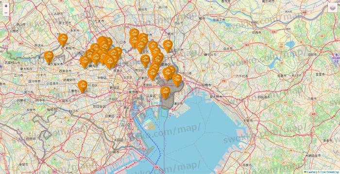 東京都のアコレの店舗地図