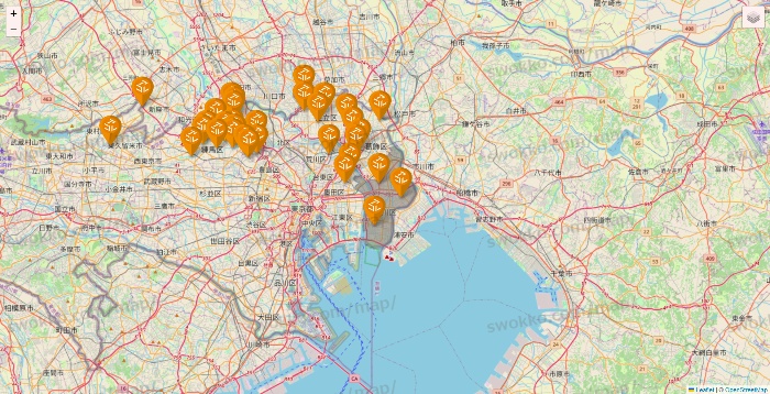 東京都のアコレの店舗地図