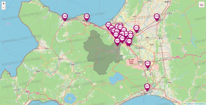 北海道のイオンの店舗地図