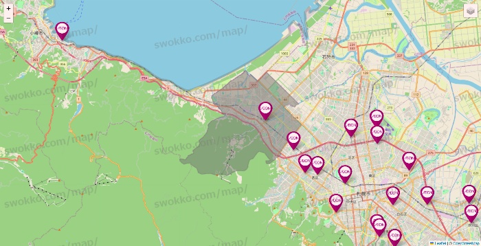 北海道のイオンの店舗地図