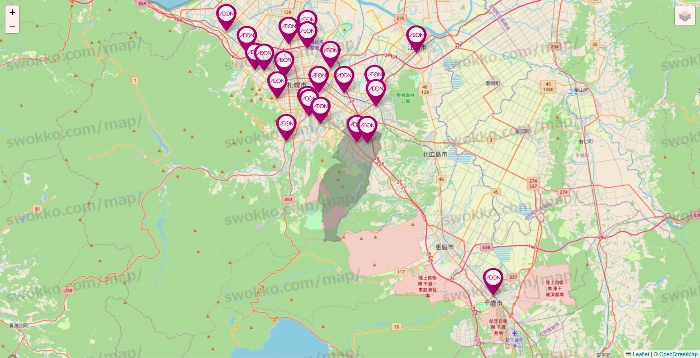 北海道のイオンの店舗地図