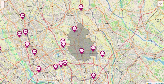 埼玉県のイオンの店舗地図