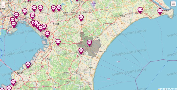 千葉県のイオンの店舗地図