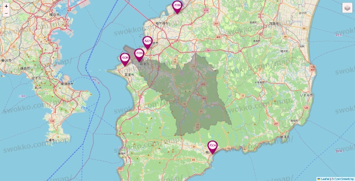 千葉県のイオンの店舗地図