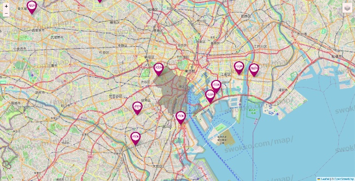 東京都のイオンの店舗地図