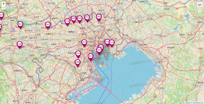 東京都のイオンの店舗地図