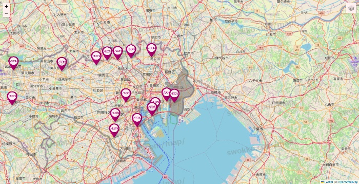 東京都のイオンの店舗地図