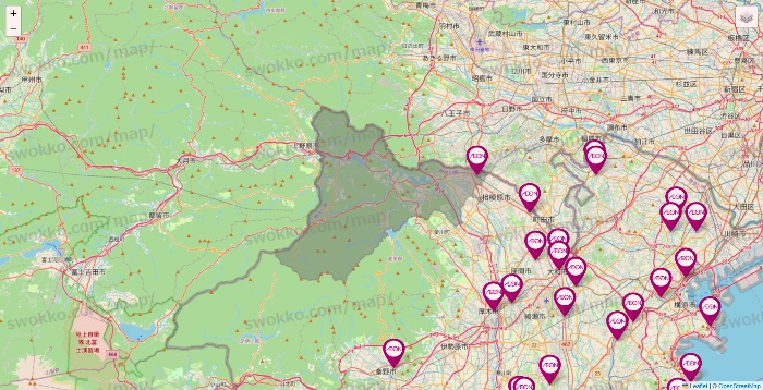 神奈川県のイオンの店舗地図