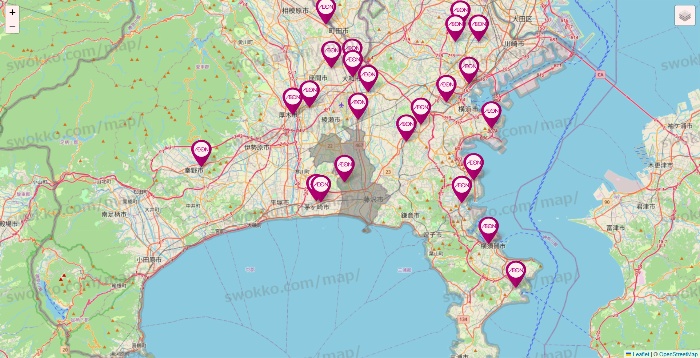 神奈川県のイオンの店舗地図