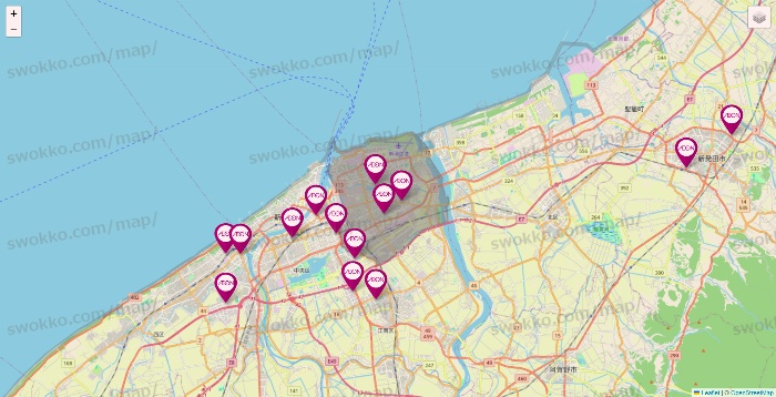 新潟県のイオンの店舗地図