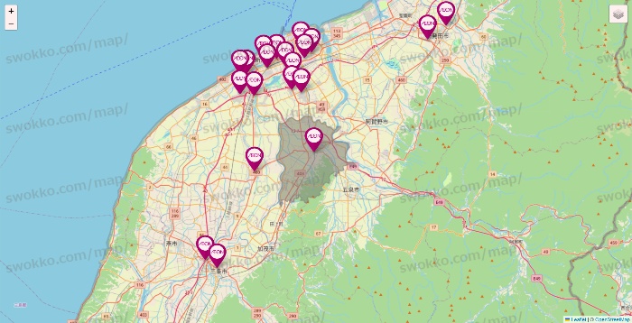 新潟県のイオンの店舗地図
