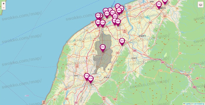 新潟県のイオンの店舗地図
