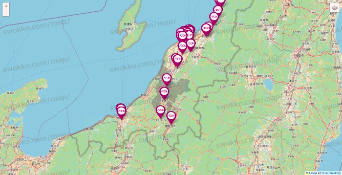 新潟県のイオンの店舗地図