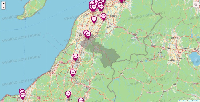 新潟県のイオンの店舗地図